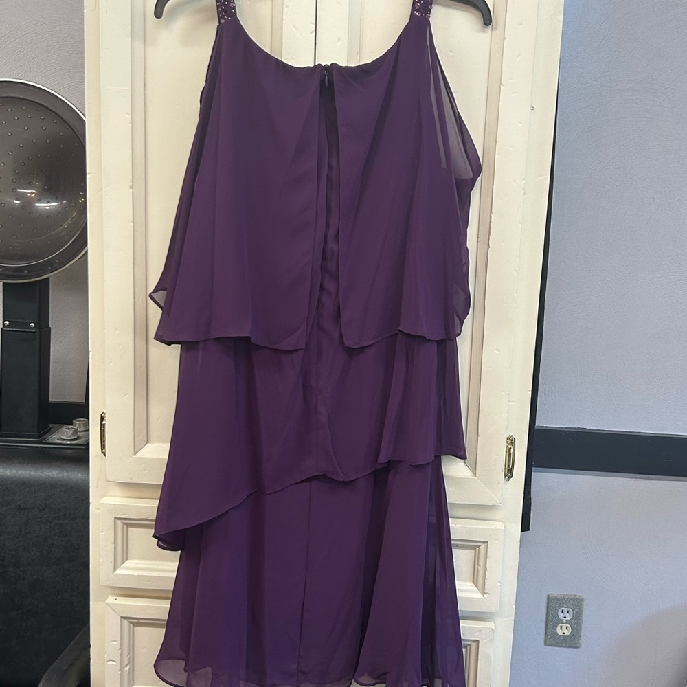 NWT - SLNY Deep Purple Asymmetrical Dress